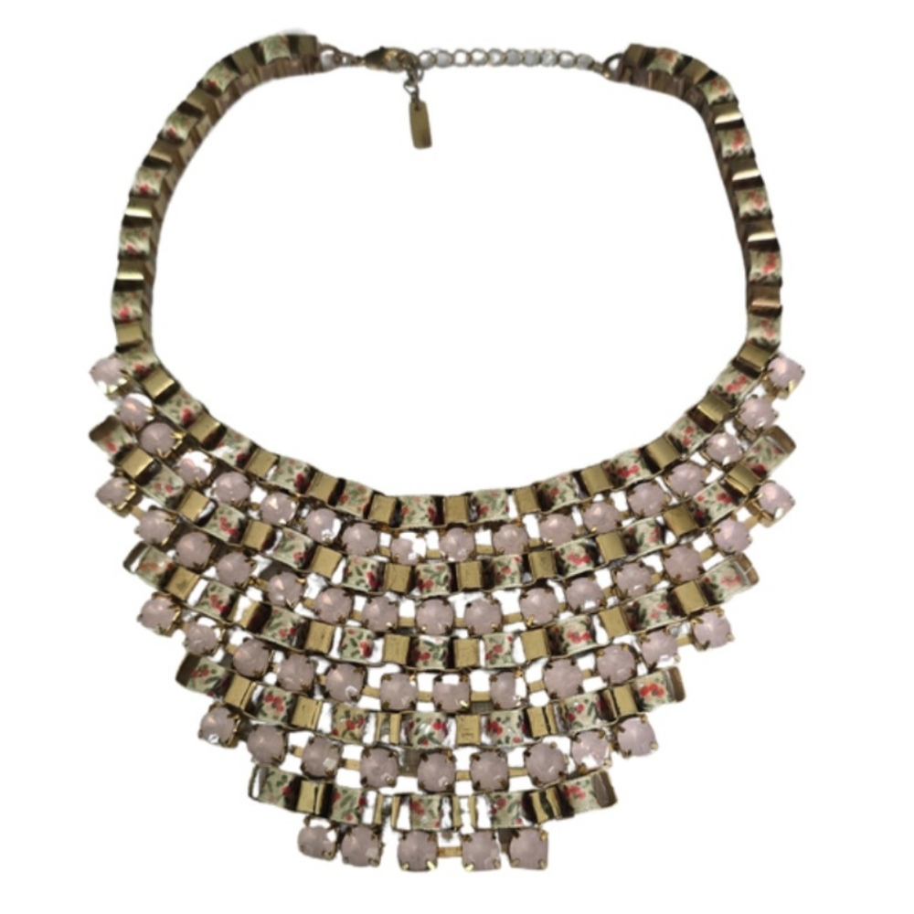 INC International Concepts Necklace Bibb Jewelry Pink Mixed Media Cottage